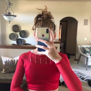 Red crop top